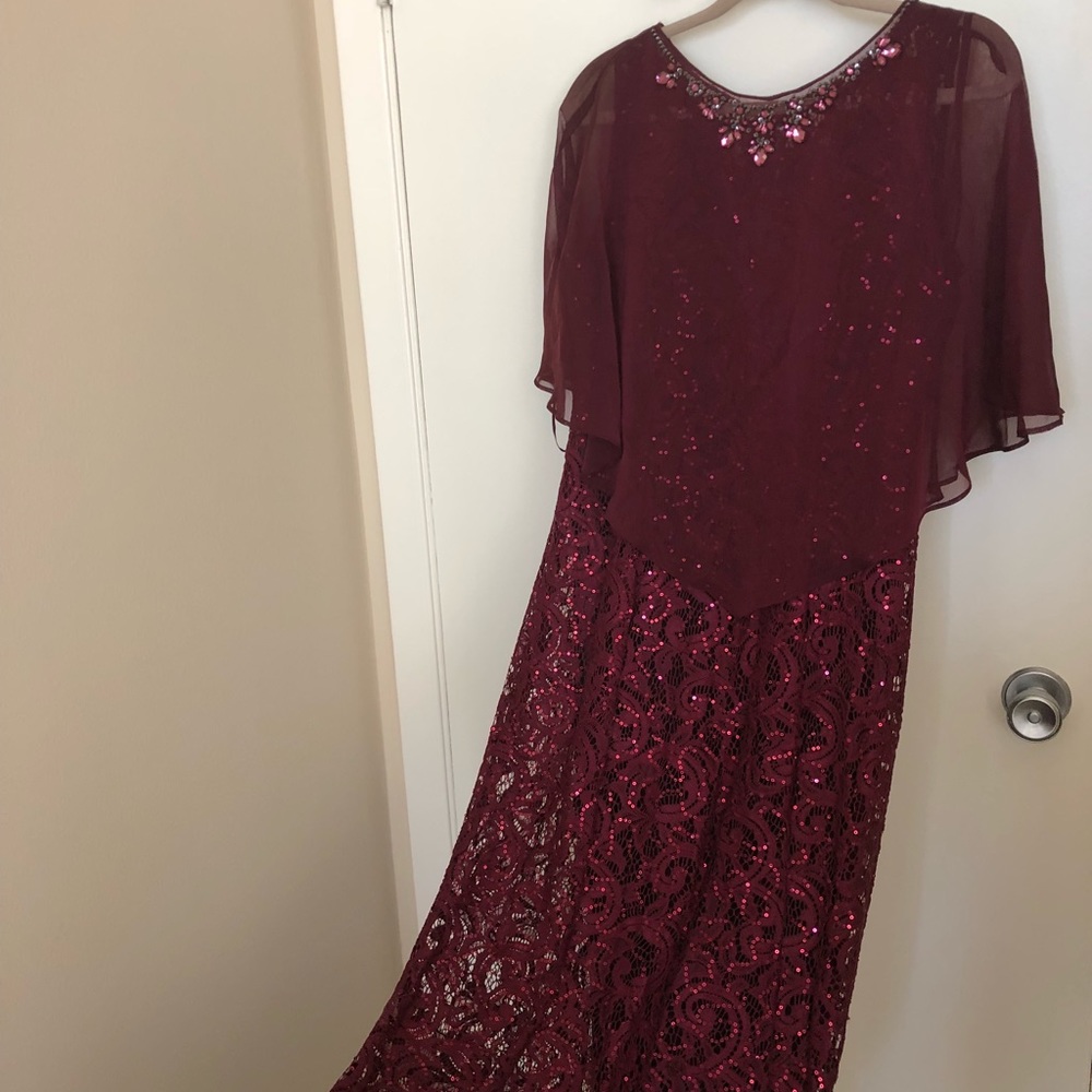 David’s Bridal Shimmer and Lace Rhinestone Dress